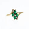10K Yellow Gold Emerald & Diamonds Ring Size 6.75
