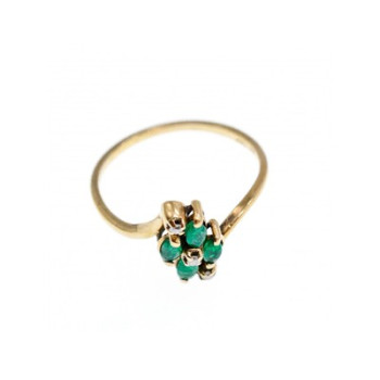 10K YELLOW GOLD  EMERALD & DIAMONDS RING SIZE 6.75