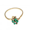10K Yellow Gold Emerald & Diamonds Ring Size 6.75
