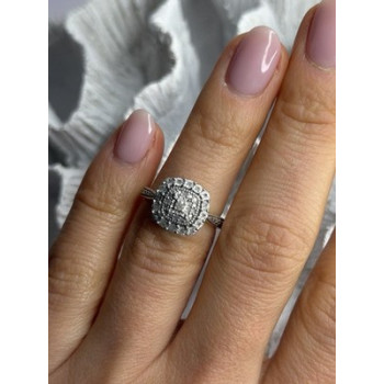 925 Sterling Silver White Topaz Ring Size 5