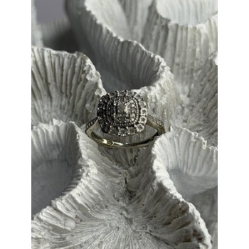 925 Sterling Silver White Topaz Ring Size 5