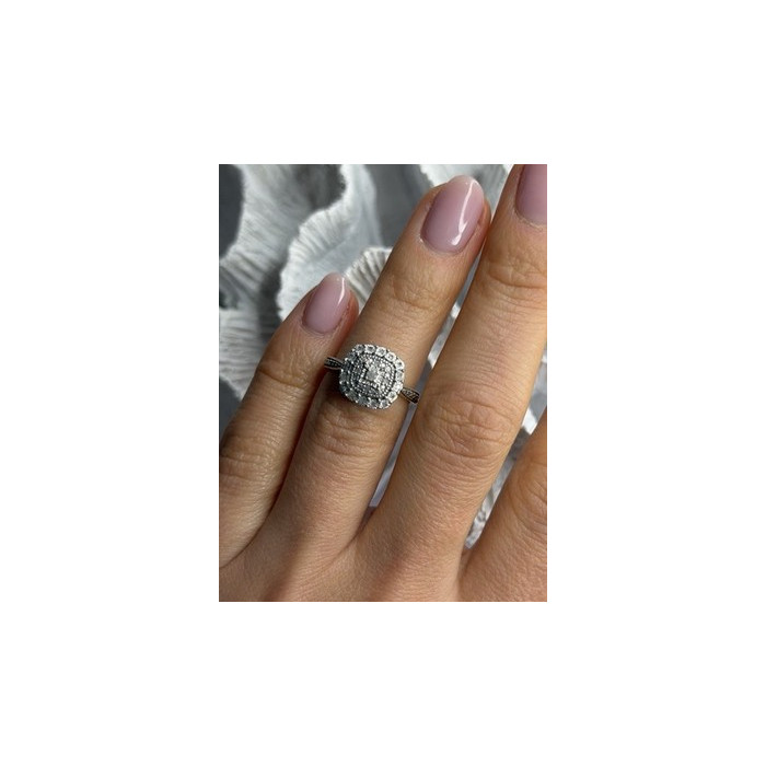 925 Sterling Silver White Topaz Ring Size 5