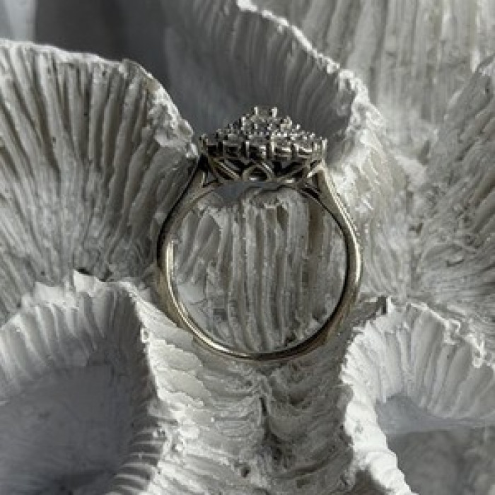 925 Sterling Silver White Topaz Ring Size 5