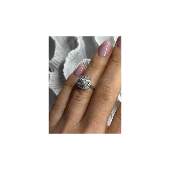 925 Sterling Silver White Topaz Ring Size 5