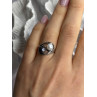 925 Sterling Silver White & Black Pearls Ring Size 6