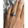 925 Sterling Silver White & Black Pearls Ring Size 6