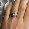 925 Sterling Silver White & Black Pearls Ring Size 6
