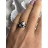 925 Sterling Silver White & Black Pearls Ring Size 6