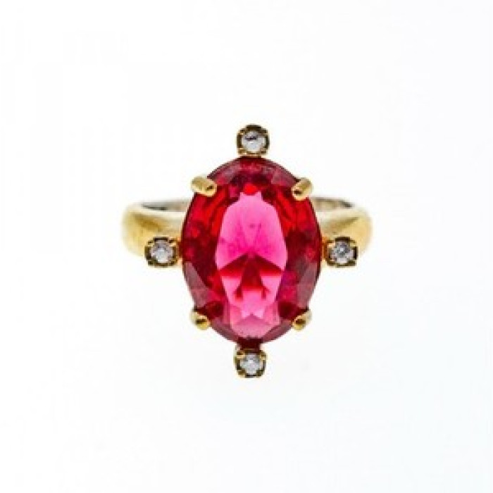 925 Sterling Silver Gold Plated Alpanite & CZ Set
