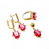 925 Sterling Silver Gold Plated Alpanite & CZ Set