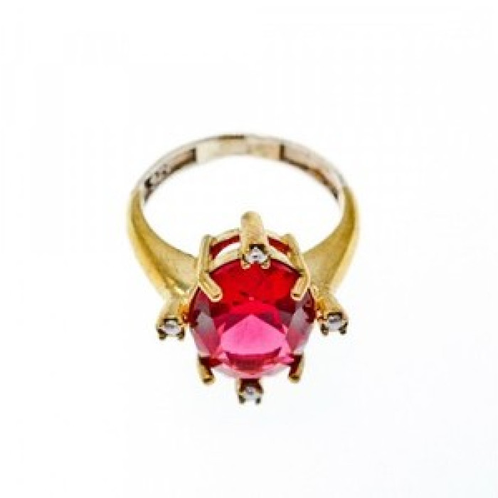 925 Sterling Silver Gold Plated Alpanite & CZ Set