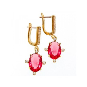 925 Sterling Silver Gold Plated Alpanite & CZ Set