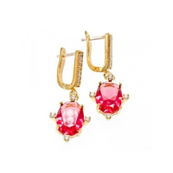 925 Sterling Silver Gold Plated Alpanite & CZ Set