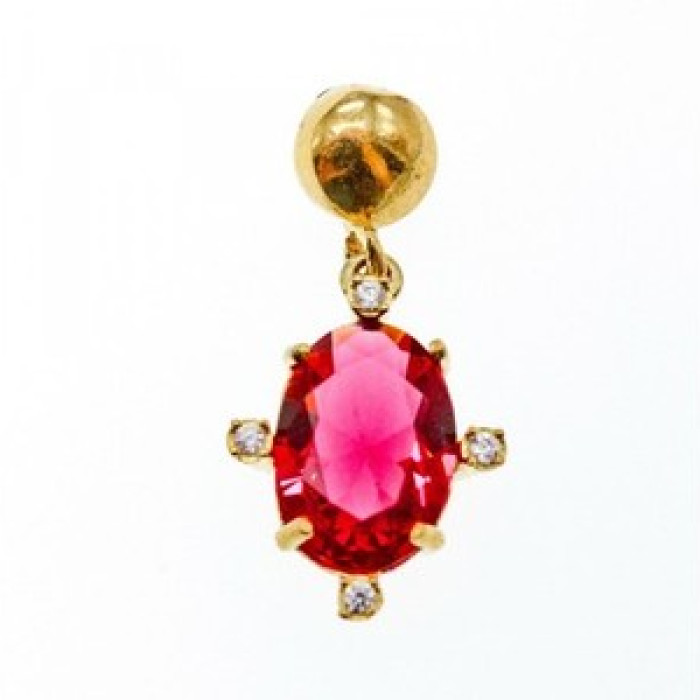 925 Sterling Silver Gold Plated Alpanite & CZ Set
