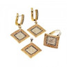 925 Sterling Silver with Gilding CZ & Black Jade Set