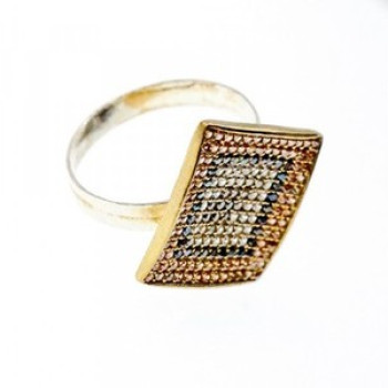 925 Sterling Silver with Gilding CZ & Black Jade Set