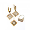 925 Sterling Silver with Gilding CZ & Black Jade Set
