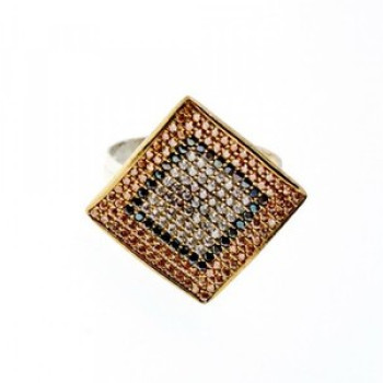 925 Sterling Silver with Gilding CZ & Black Jade Set