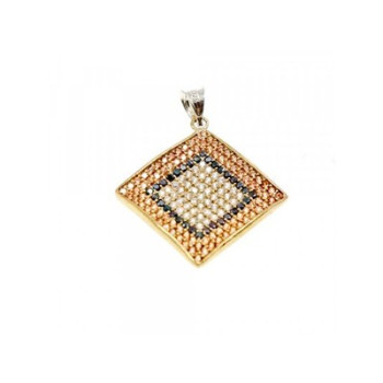 925 Sterling Silver with Gilding CZ & Black Jaide Set