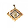 925 Sterling Silver with Gilding CZ & Black Jade Set