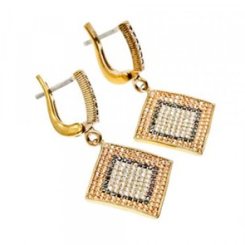 925 Sterling Silver with Gilding CZ & Black Jade Set