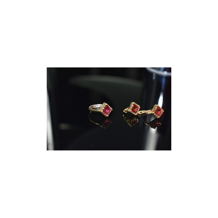 925 Sterling Silver with Gilding Alpanite Set (Ring Size 6)