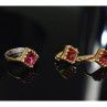 925 Sterling Silver with Gilding Alpanite Set (Ring Size 6)