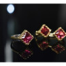 925 Sterling Silver with Gilding Alpanite Set (Ring Size 6)