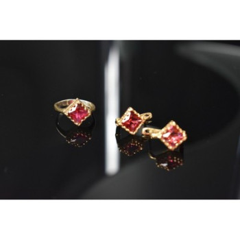 925 Sterling Silver with Gilding Alpanite Set (Ring Size 7)