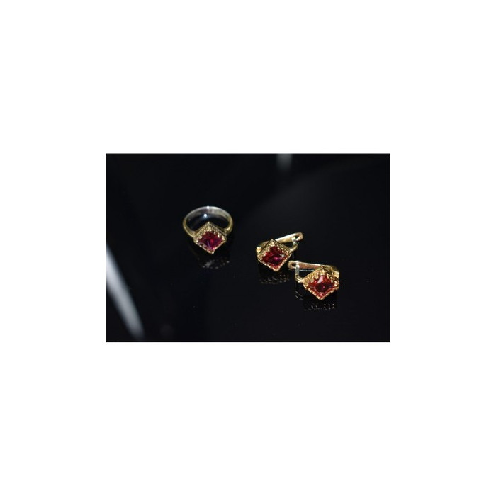 925 Sterling Silver with Gilding Alpanite Set (Ring Size 7)