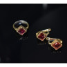 925 Sterling Silver with Gilding Alpanite Set (Ring Size 7)