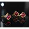 925 Sterling Silver with Gilding Alpanite Set (Ring Size 7)