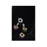 925 Sterling Silver with Gilding Violet Alpanite & CZ Set