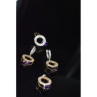 925 Sterling Silver with Gilding Violet Alpanite & CZ Set