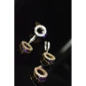 925 Sterling Silver with Gilding Violet Alpanite & CZ Set
