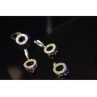 925 Sterling Silver with Gilding Violet Alpanite & CZ Set