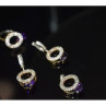 925 Sterling Silver with Gilding Violet Alpanite & CZ Set