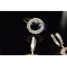 925 Sterling Silver with Gilding Violet Alpanite & CZ Set