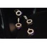 925 Sterling Silver with Gilding Violet Alpanite & CZ Set
