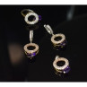 925 Sterling Silver with Gilding Violet Alpanite & CZ Set