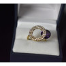 925 Sterling Silver with Gilding Violet Alpanite & CZ Set