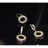 925 Sterling Silver with Gilding Violet Alpanite & CZ Set