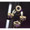 925 Sterling Silver with Gilding Violet Alpanite & CZ Set