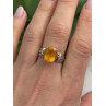 925 Sterling Silver Citrine & Marcasite Ring Size 8