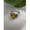 925 Sterling Silver Citrine & Marcasite Ring Size 8