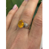 925 Sterling Silver Citrine & Marcasite Ring Size 8
