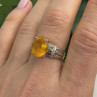 925 Sterling Silver Citrine & Marcasite Ring Size 8