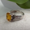 925 Sterling Silver Citrine & Marcasite Ring Size 8