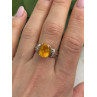 925 Sterling Silver Citrine & Marcasite Ring Size 8