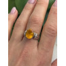 925 Sterling Silver Citrine & Marcasite Ring Size 8